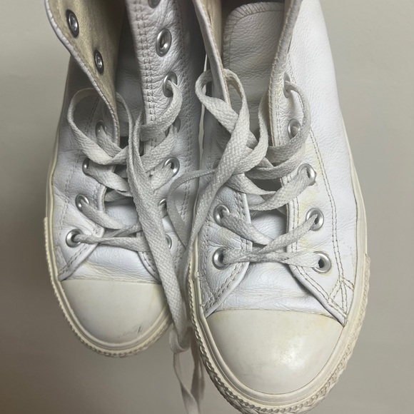 White leather High-Top Sneakers converse - Picture 4 of 7